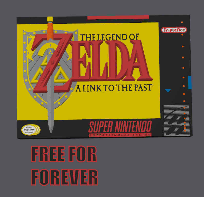 "The Legend of Zelda: A Link to the Past" Cartridge Display 3d model