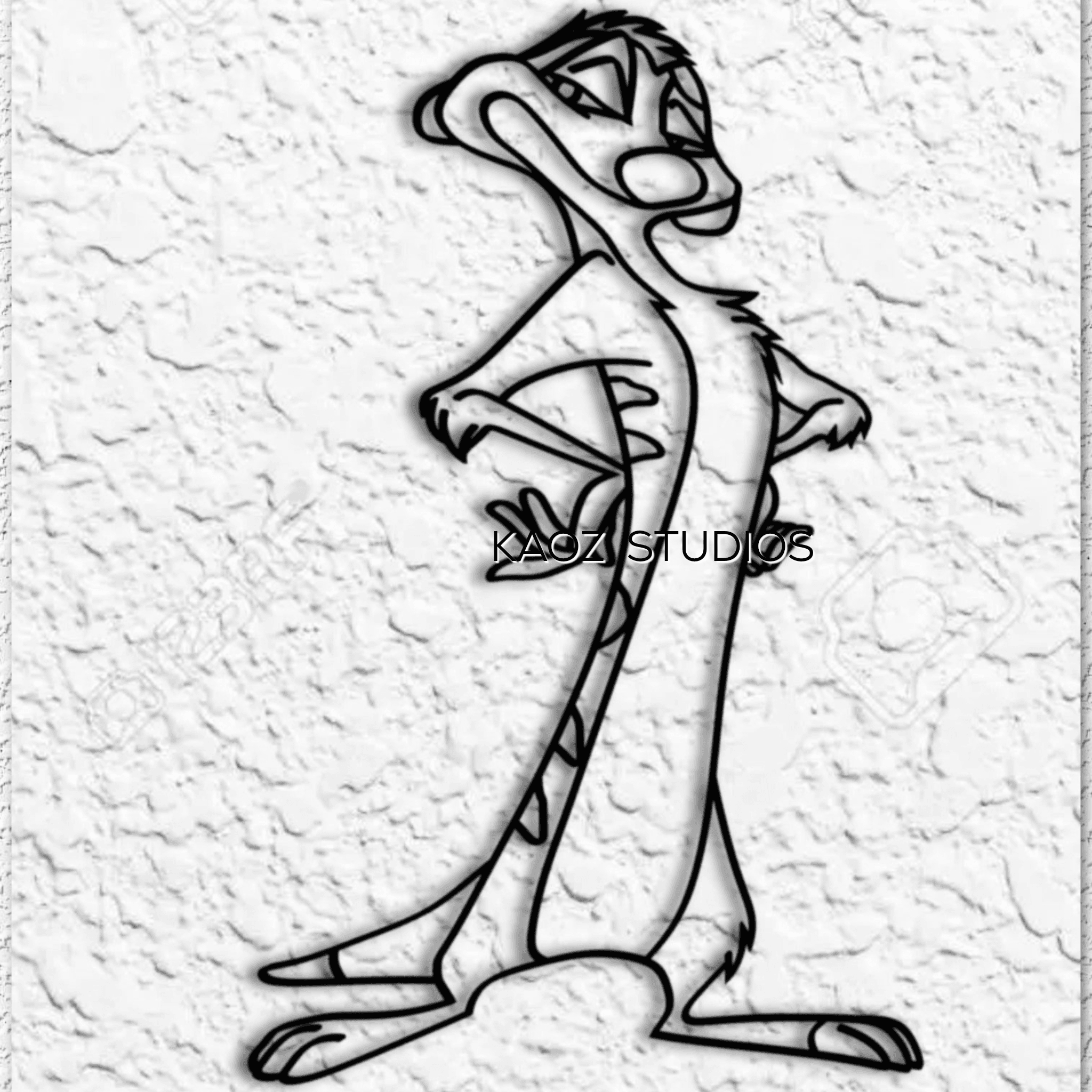 Timon the Meerkat wal lart The Lion King decor Disney Fanart 3d model