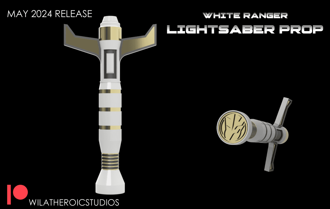White Ranger Lightsaber with LED Blades 3d model