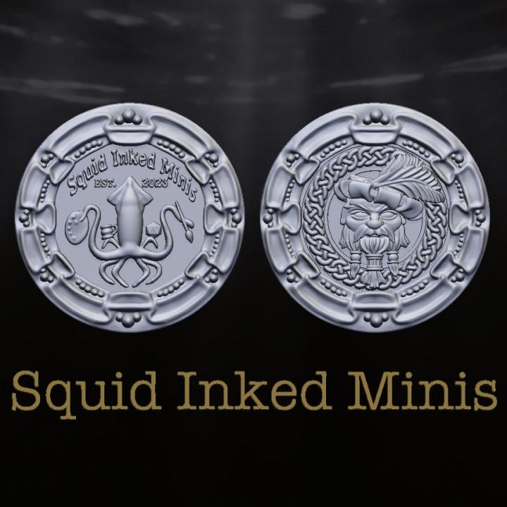 Squid Inked Minis Coin 3d model