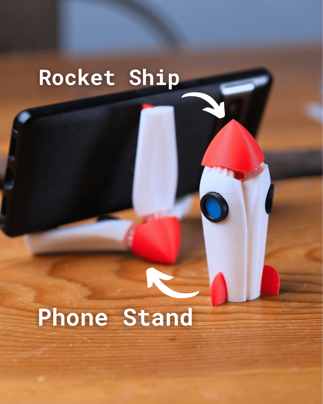 Rocket Ship Phone Stand 3d model