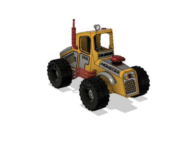 Yellow Monster Truck with Movements 3d model