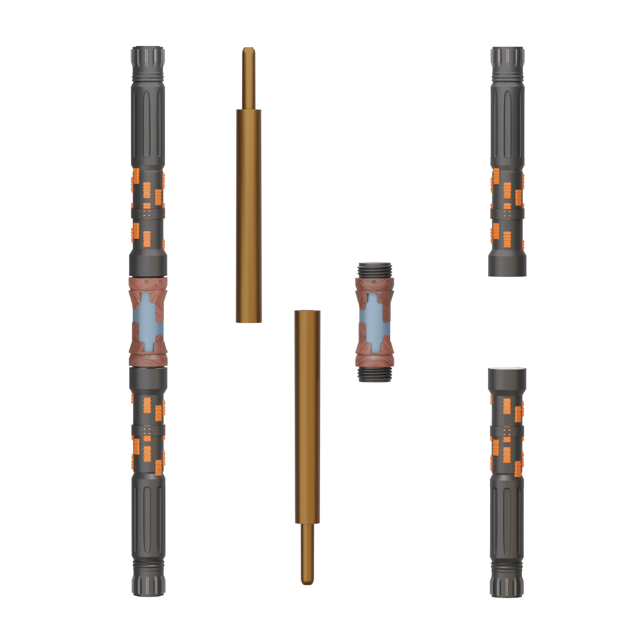 Print in Place Collapsing Double Lightsaber Concept 5 3d model