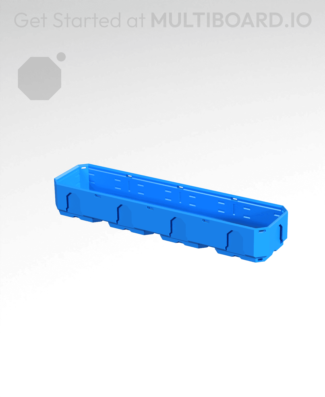 4x1x0.5 - Topped Multipoint Rail - Multibin Shell 3d model