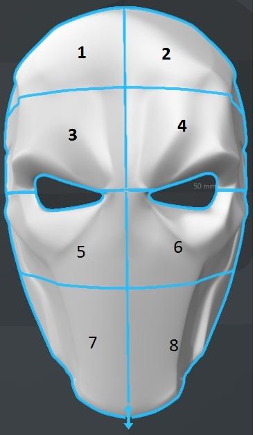 Deathstroke Mask with two eyes 3d model