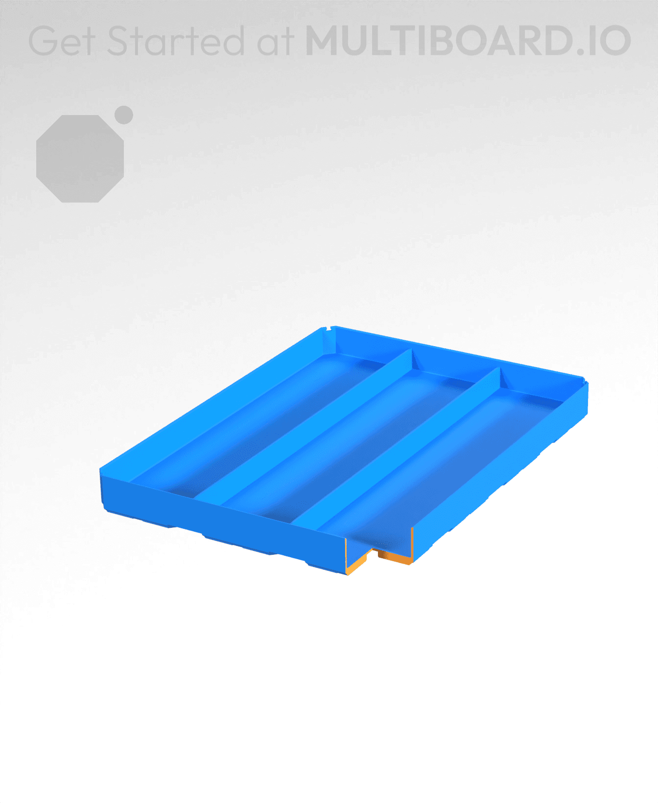 3x4x0.5 - Divided Bin - Multibin Insert 3d model