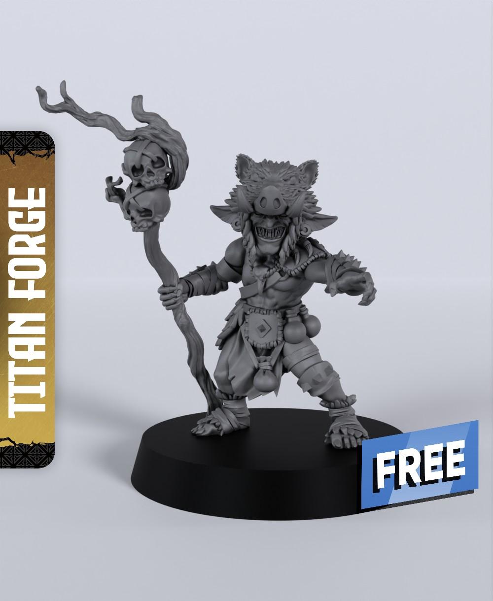 Goblin Shaman - With Free Dragon Warhammer - 5e DnD Inspired for RPG and Wargamers 3d model