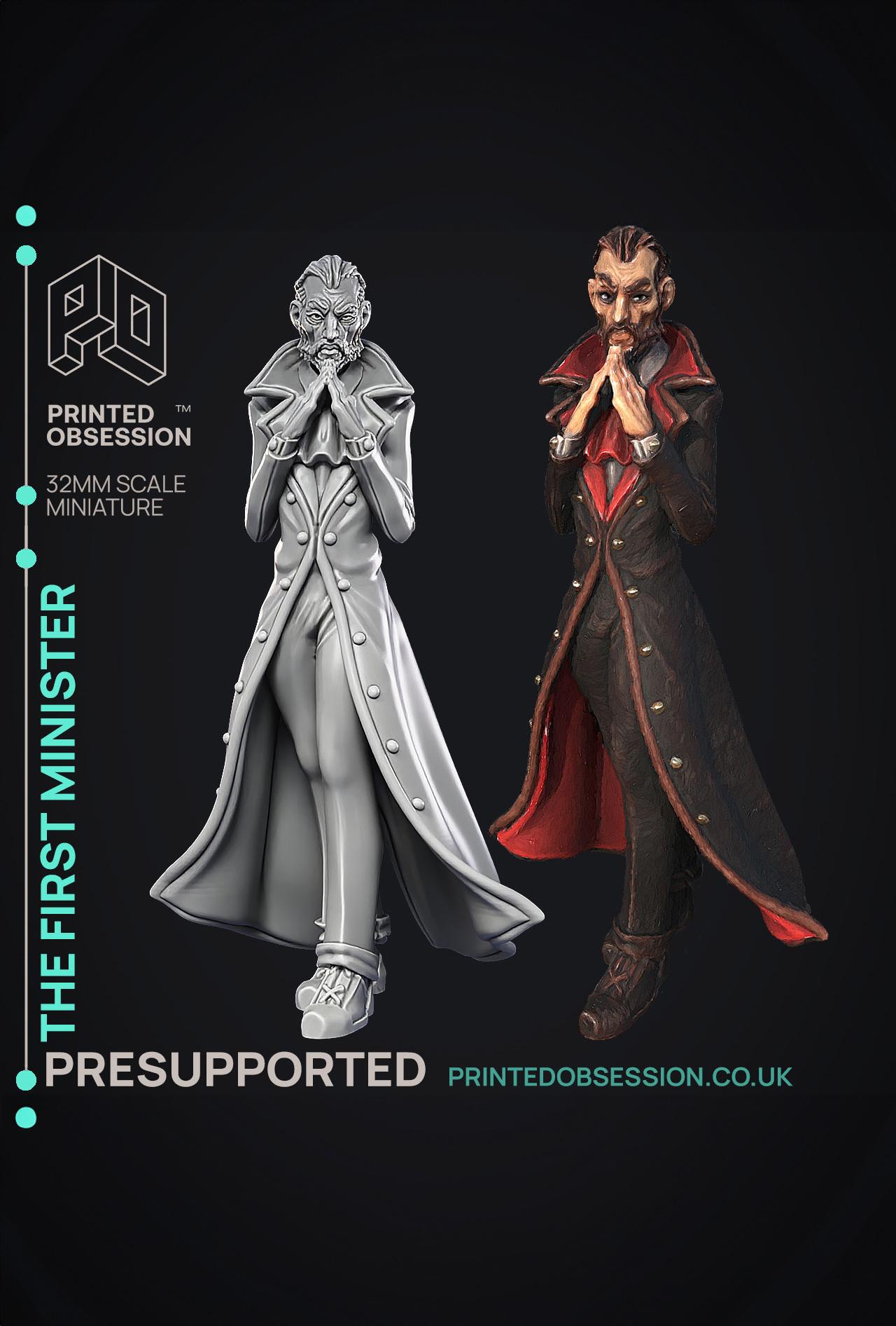 First Minister - Lord Patrician - PRESUPPORTED - Illustrated and Stats - 32mm scale 3d model