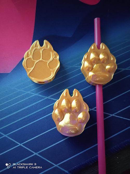 Wolfpaw straw toppers 3d model