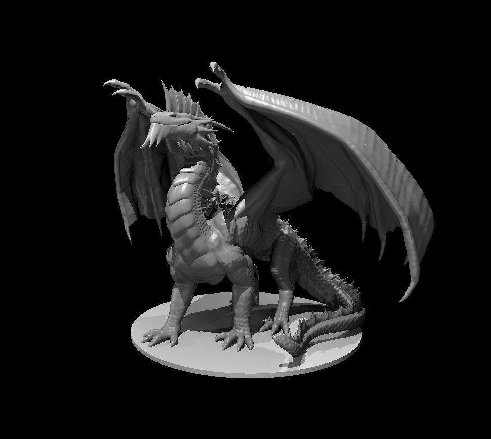 Ancient Silver Dragon - Ancient Silver Dragon - 3d model render - D&D - 3d model