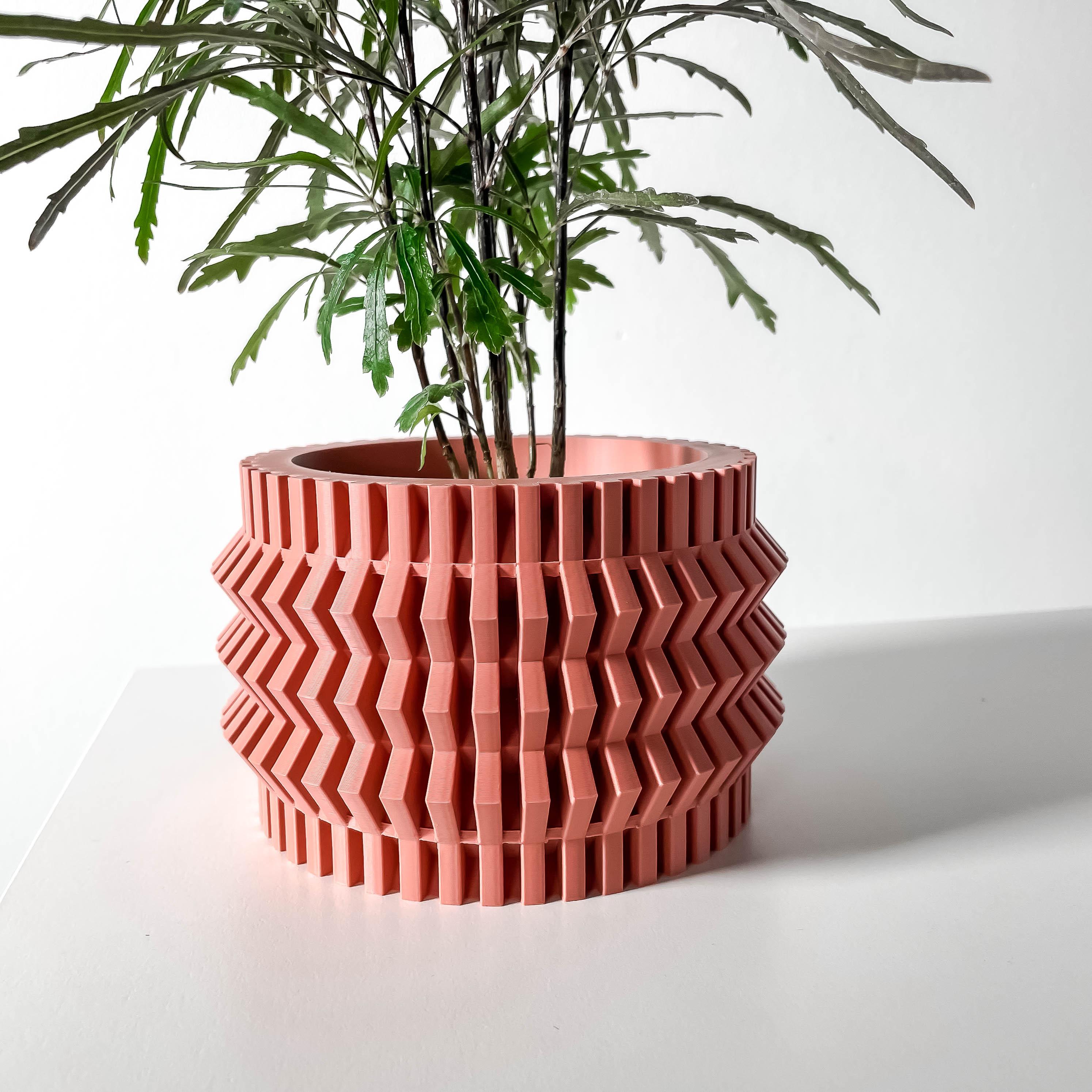 The Alio Planter Pot with Drainage Tray & Stand: Modern and Unique Home Decor for Plants 3d model