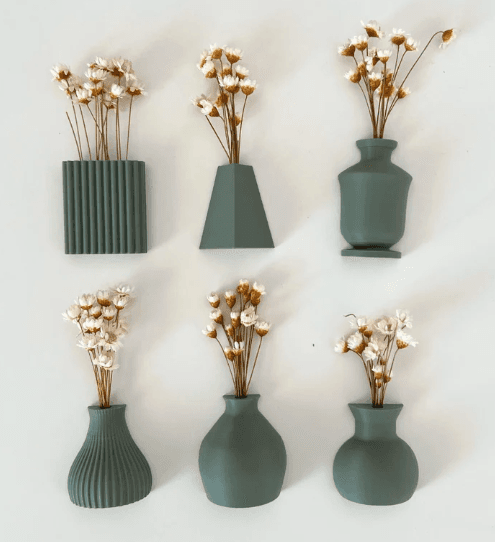 Mini Blumenvasen - Bürodekor - Kühlschrankmagnet Vase für Trockenblumen 3d model