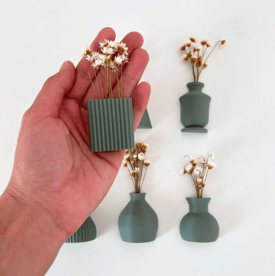 Mini Blumenvasen - Bürodekor - Kühlschrankmagnet Vase für Trockenblumen 3d model