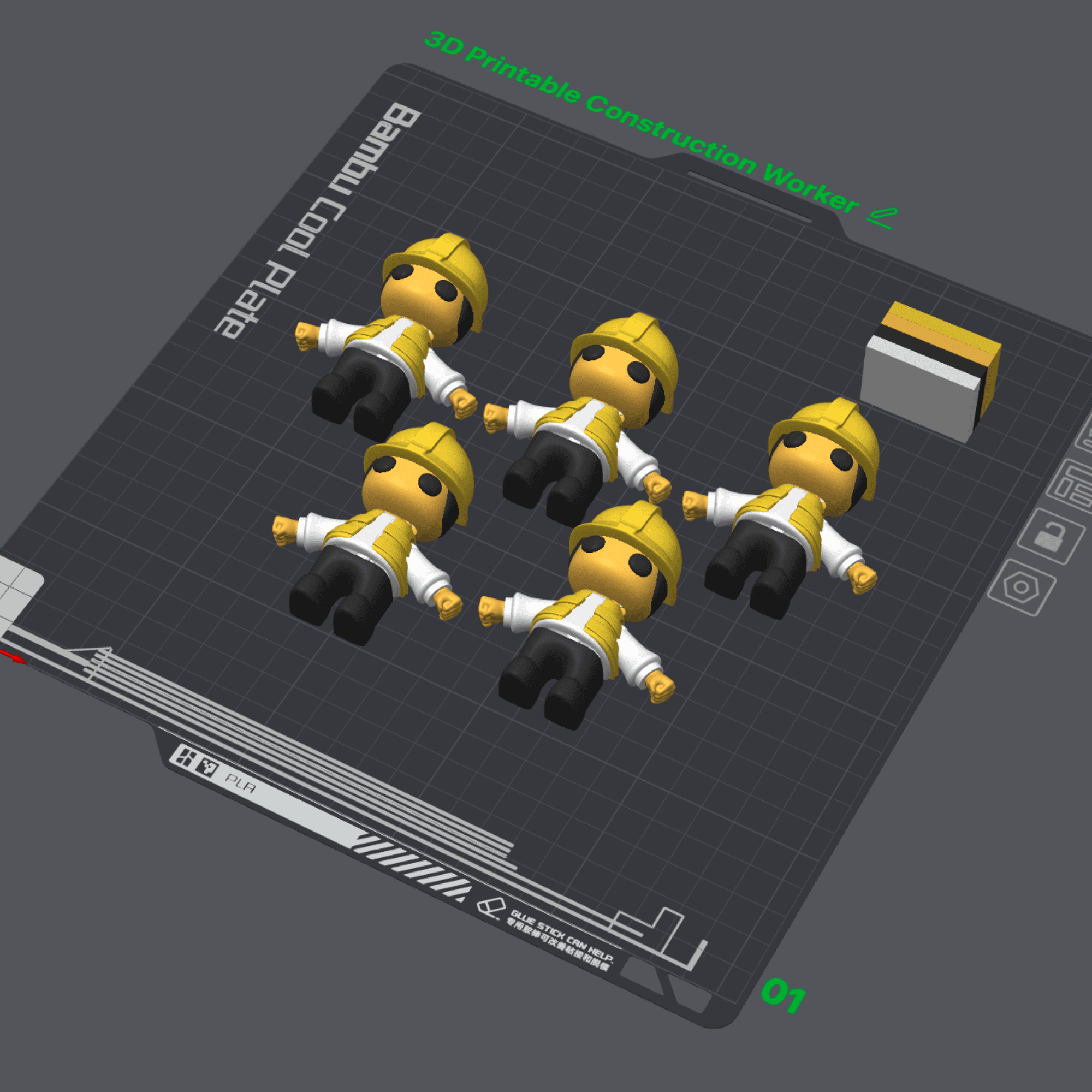 3D Printable Flexi Construction Worker 3d model