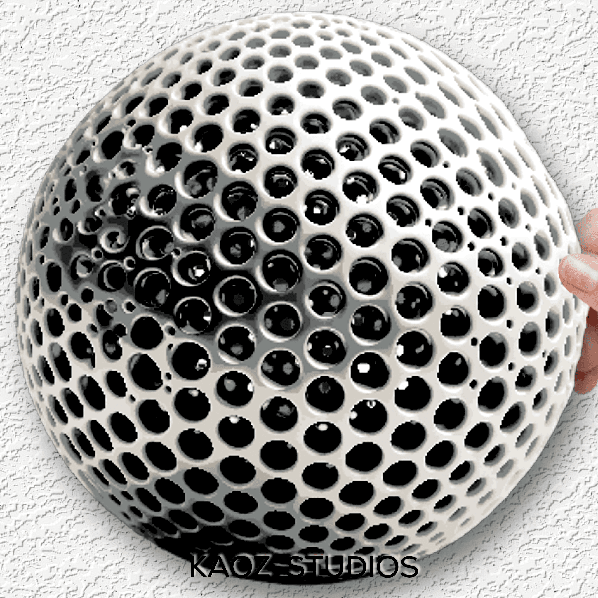 metal sphere with holes hueforge - easy to print optical illusion 3d model