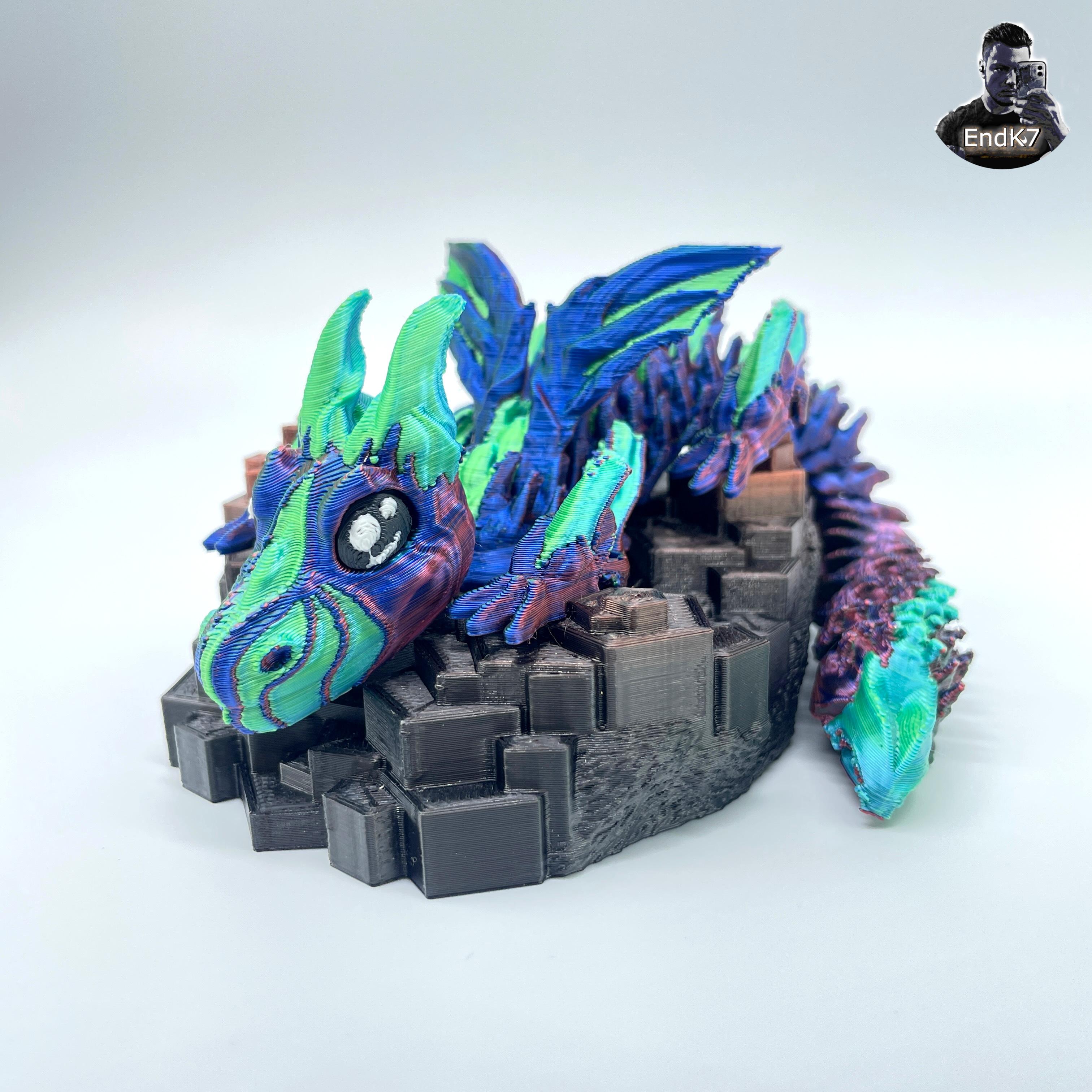Majestic Baby Dragon 🐉 - Articulated - Print in Place - No Supports 3d model