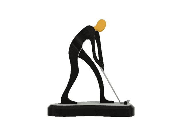 Golf Athlete Minimalist Square 3d model