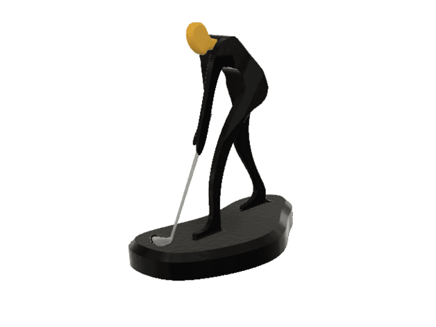Golf Athlete Minimalist Square 3d model