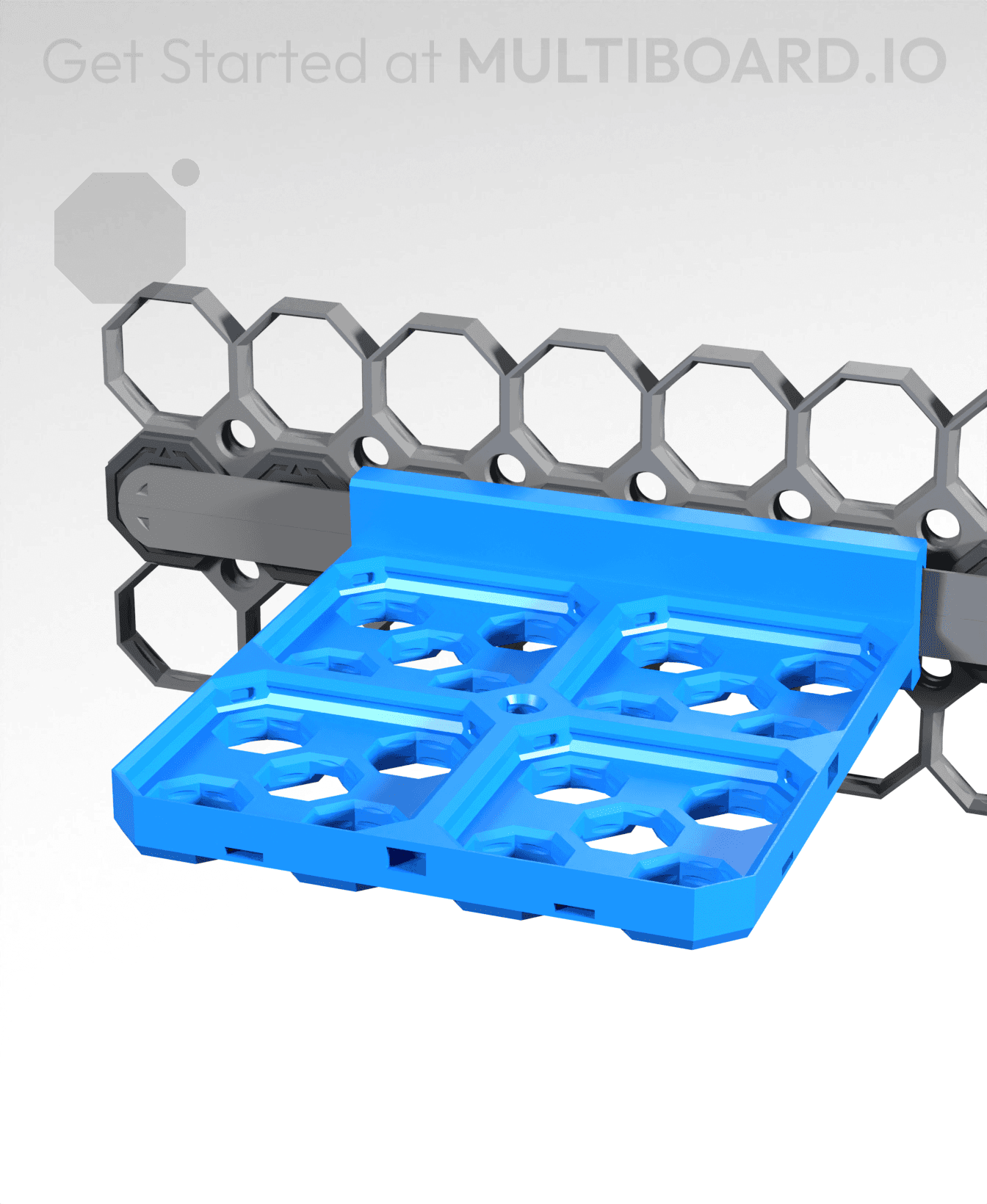 2x2 - Multibin Base Plate Shelf - Rail Slider 3d model