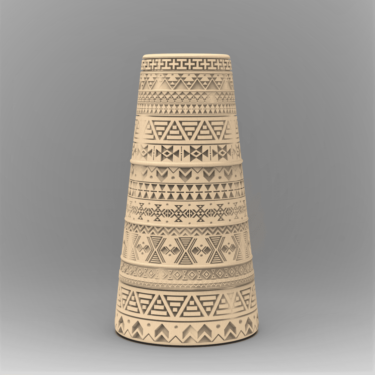 Aztec Pattern -Taper Vase 3d model