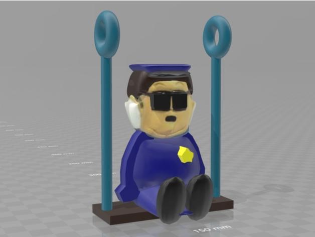 South Park officer barbrady swing set / for car rear window mount 3d model