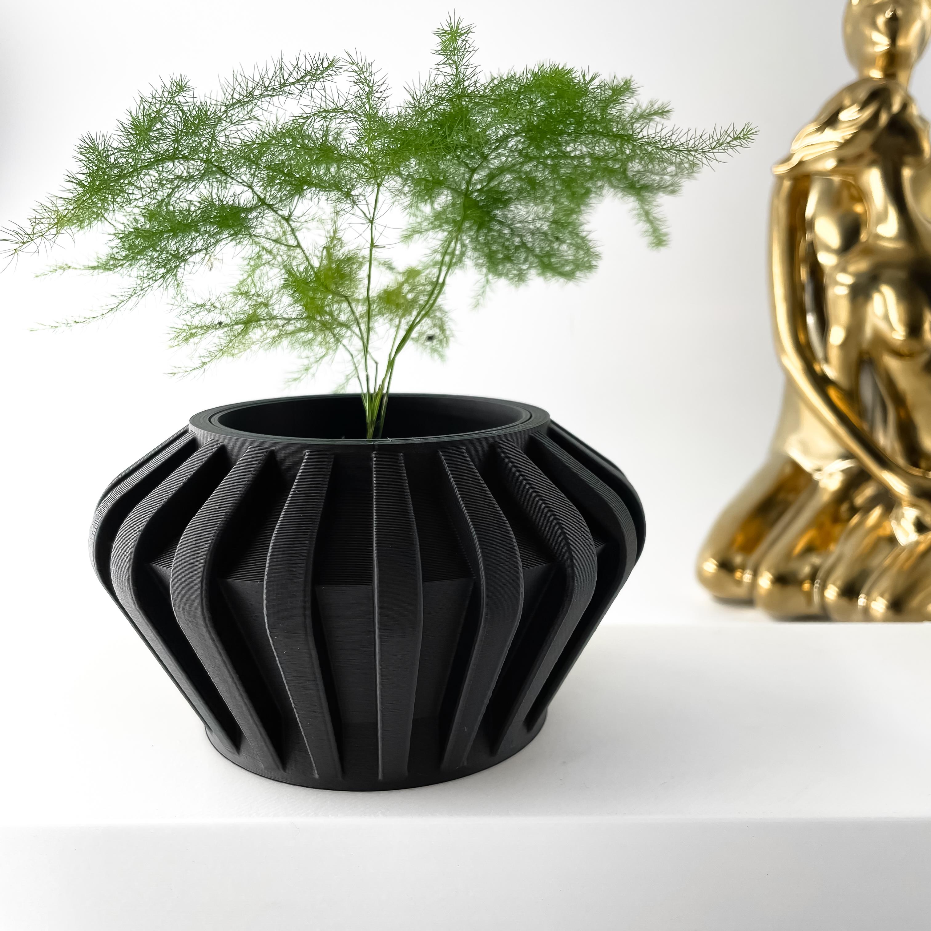 The Hino Planter Pot with Drainage Tray & Stand | Modern and Unique Home Decor for Plants 3d model