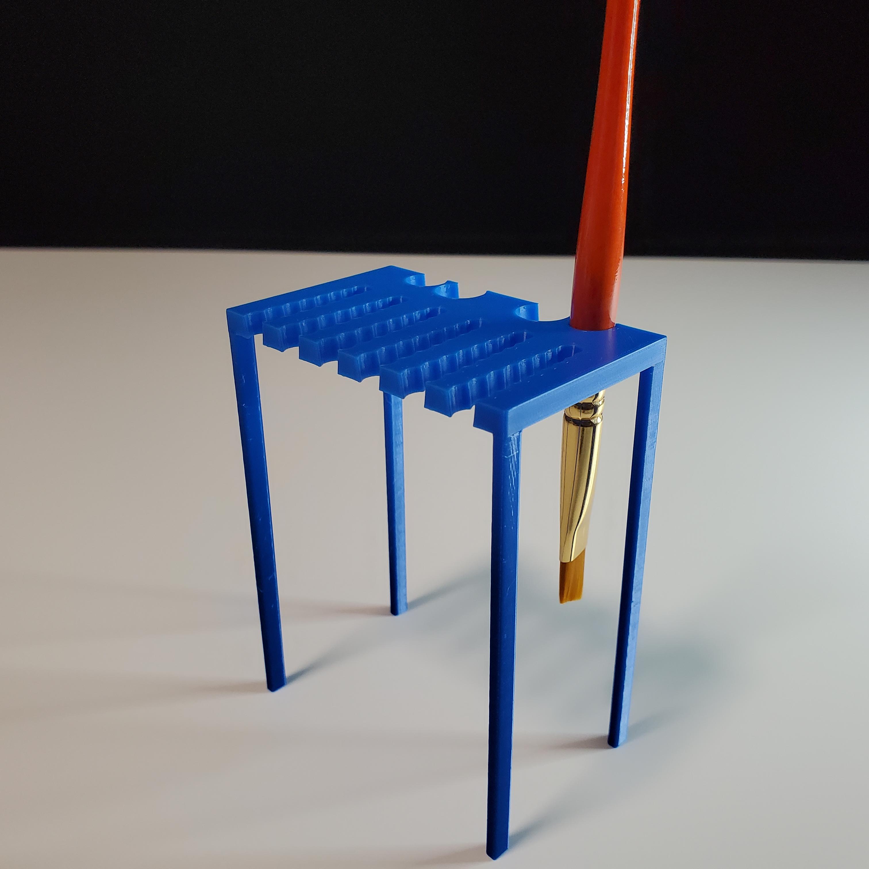 Paint brush rack | Hang your brushes bristles down! 3d model