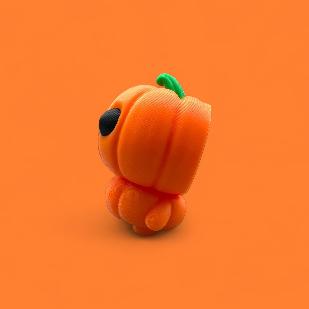 Mini Pumpkin Buddy Articulating Flexy - Wiggle and Stand 3d model