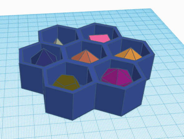 Hexagon Hexagon Dice Holder 3d model