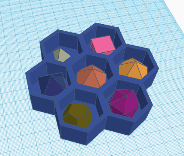 Hexagon Hexagon Dice Holder 3d model