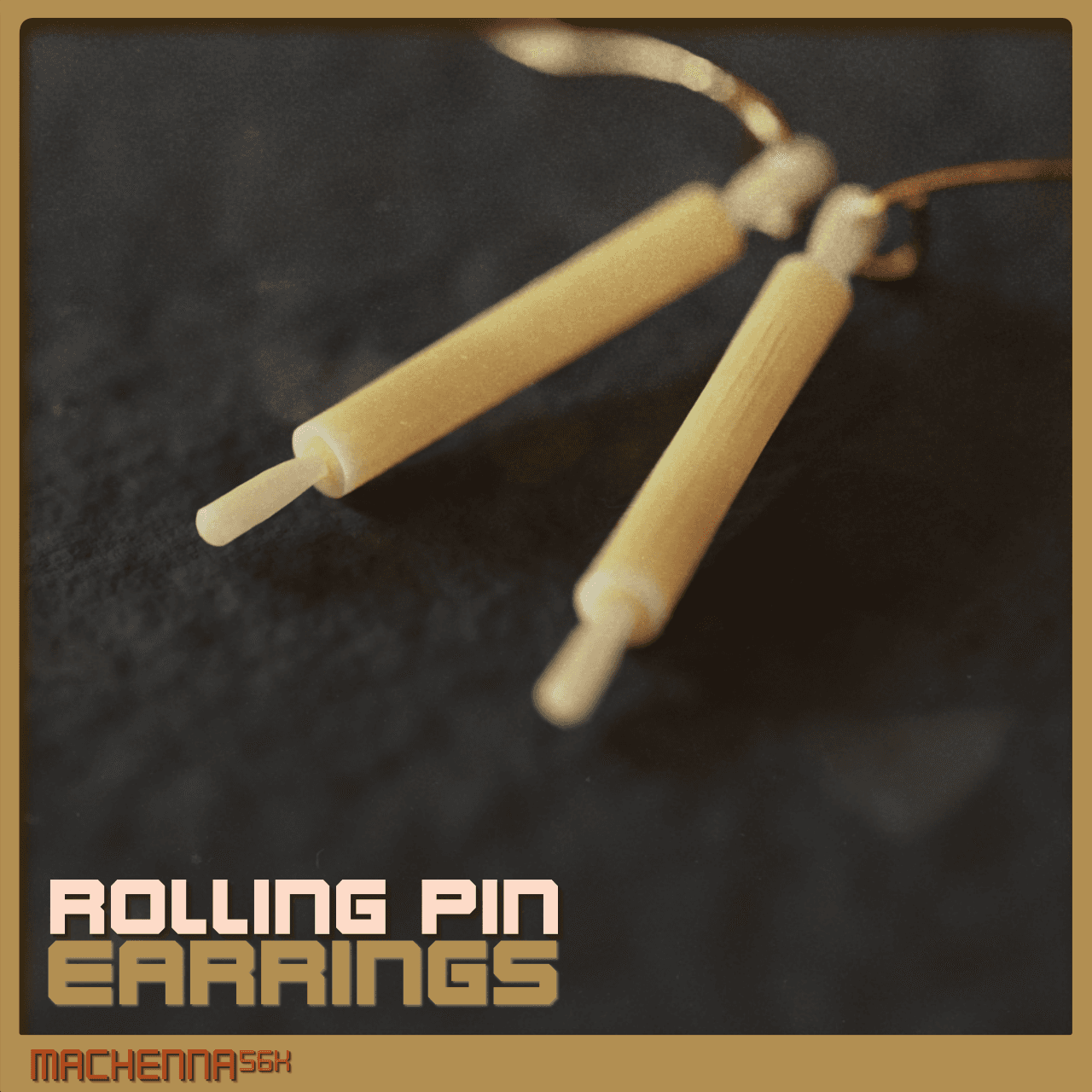 Rolling PIn Earrings 3d model