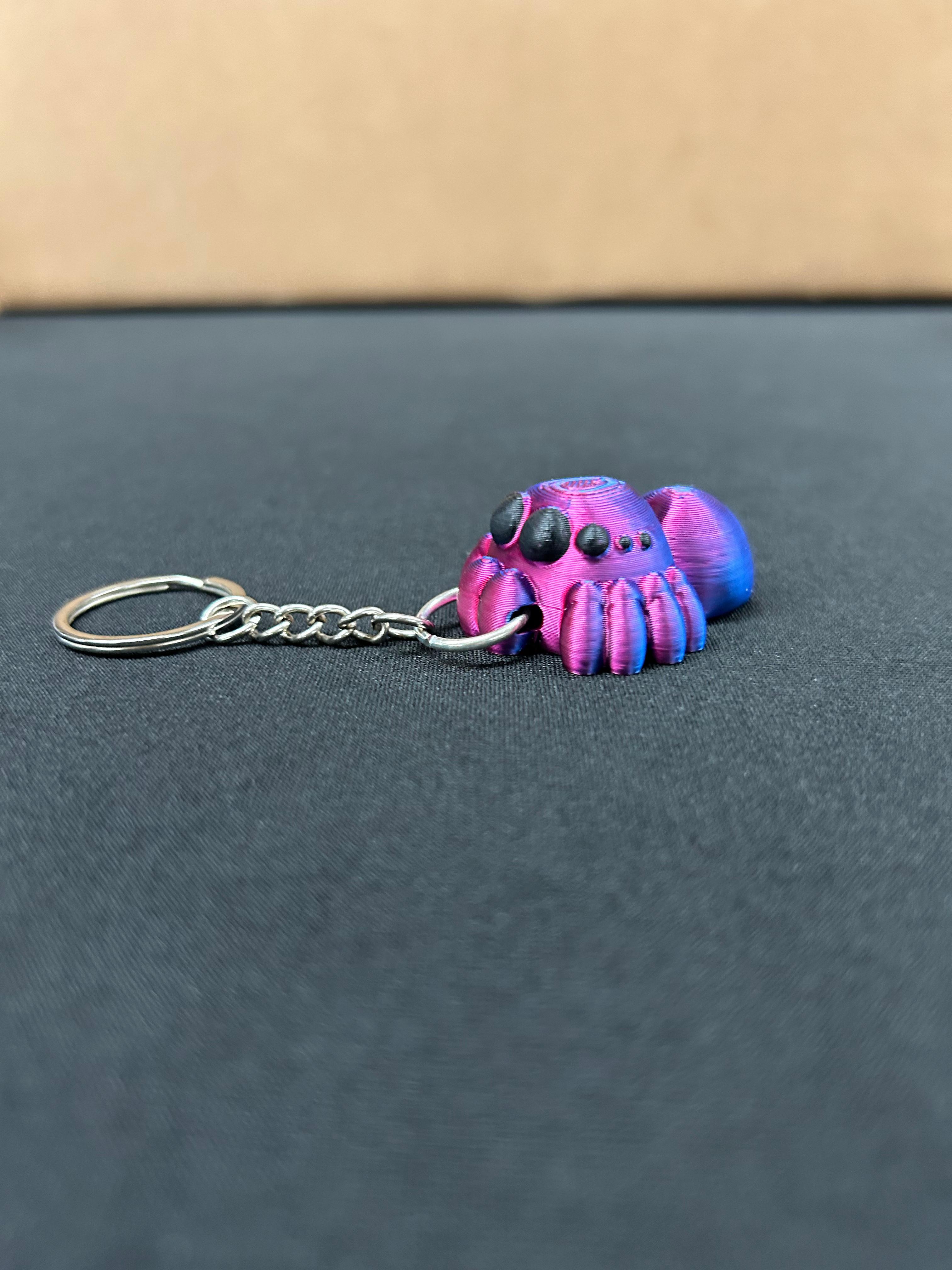 Spider Smooth Keychain Front 3d model