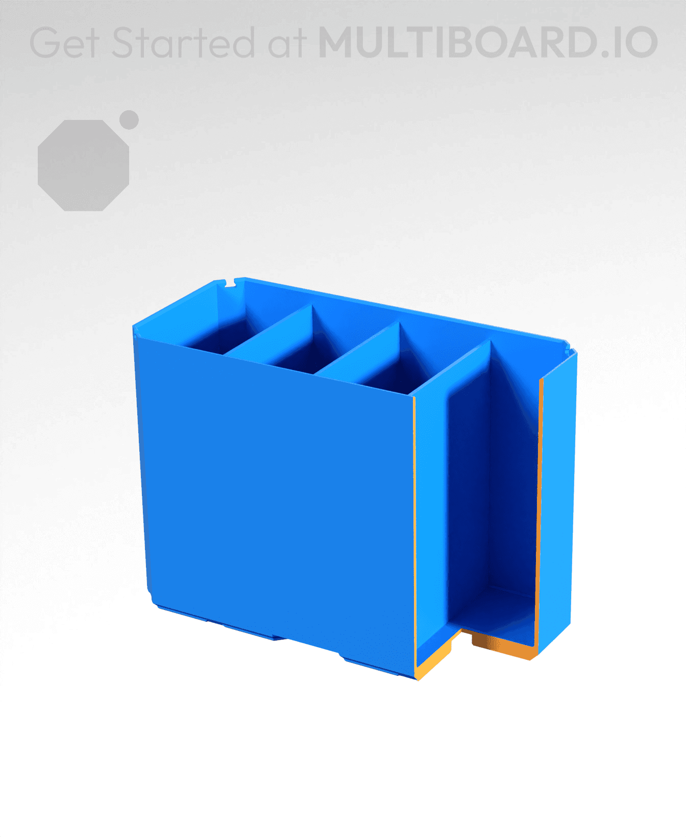 2x1x1.5 - Double Divided Bin - Multibin Insert 3d model