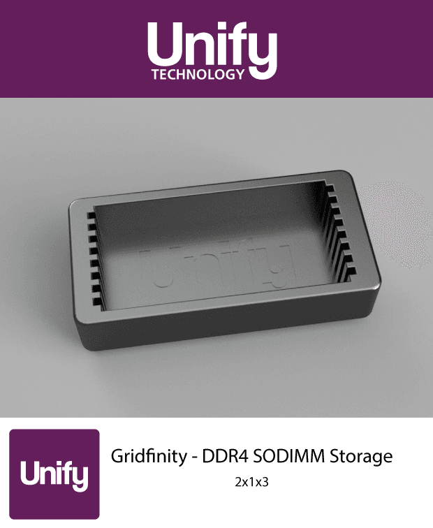 Gridfinity DDR4 SODIMM Bin 3d model