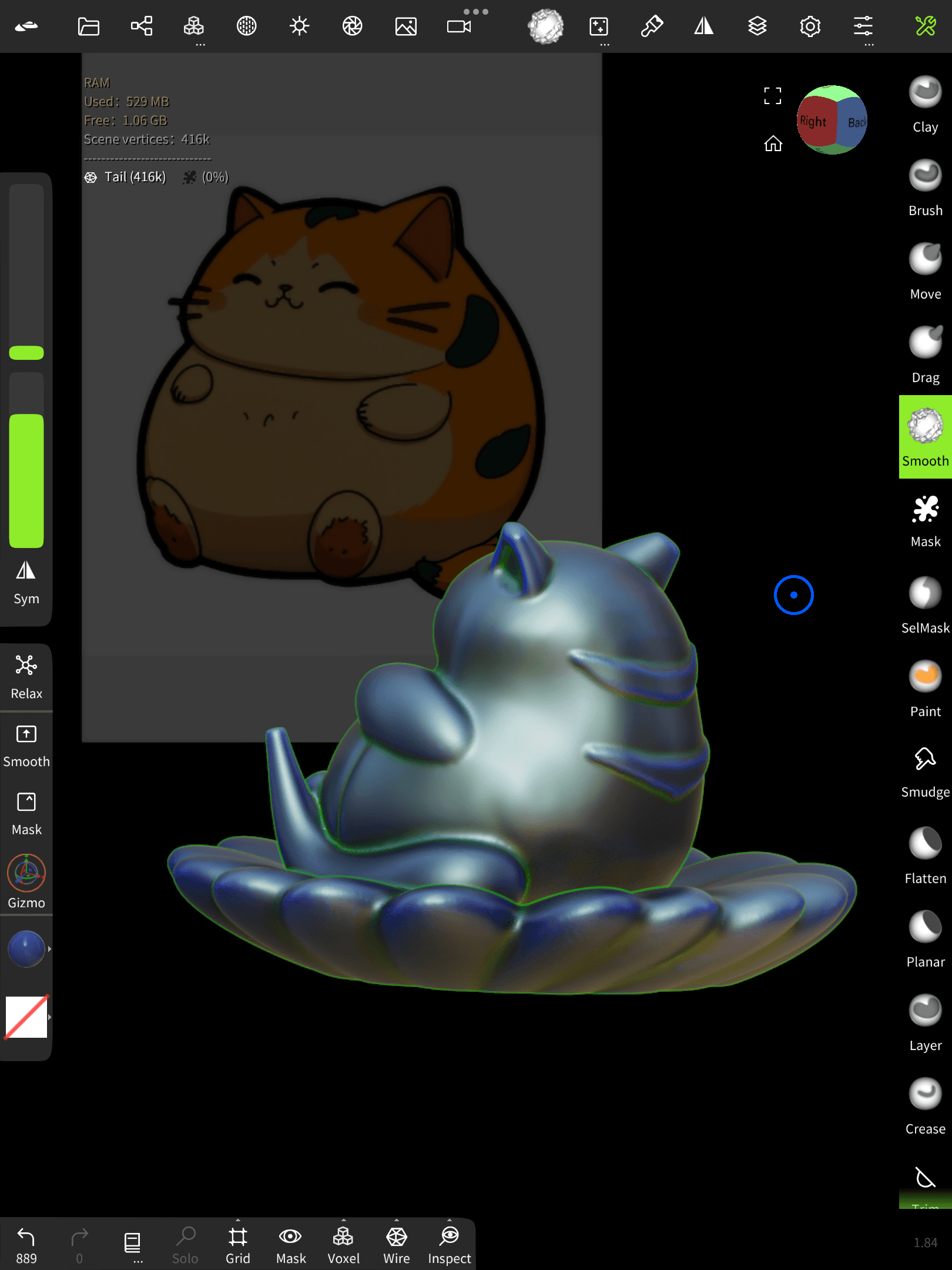 Cat Sitting On Flower (Fishtank Floater or Decoration) 3d model