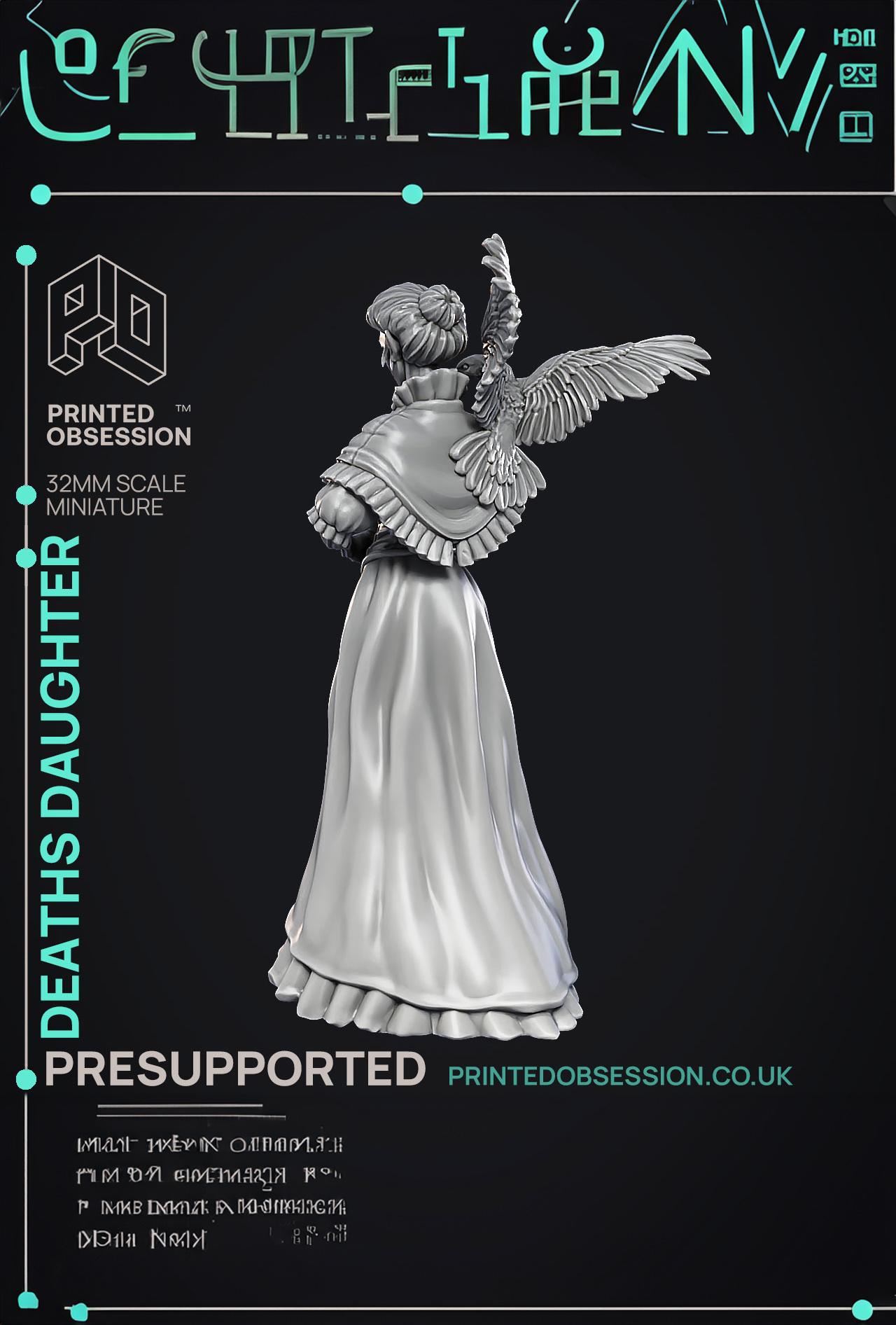 Deaths Daughter - The Keeper - PRESUPPORTED - Illustrated and Stats - 32mm scale  3d model