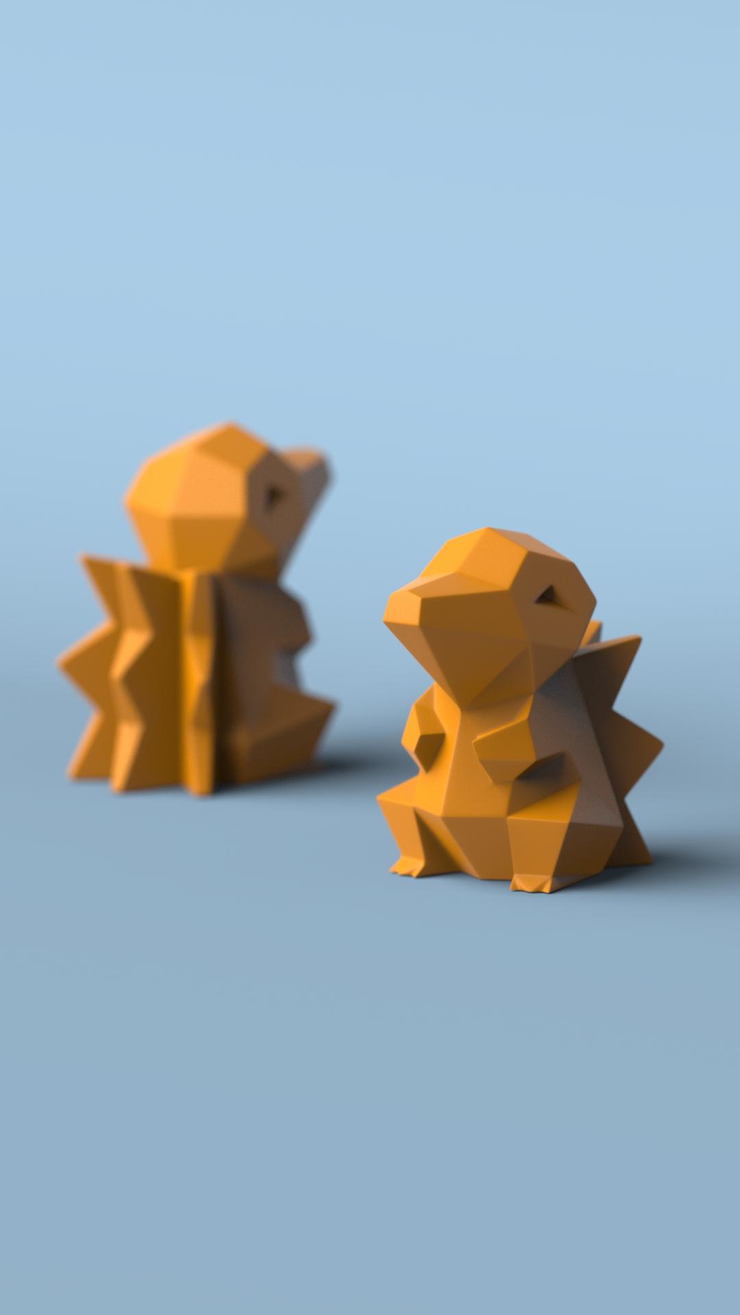 Low-poly Cyndaquil (Version 2) 3d model