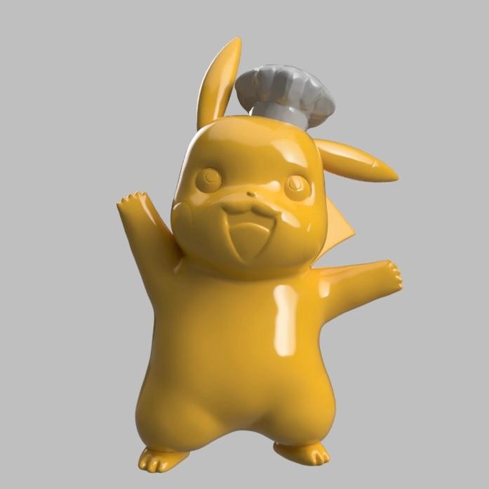 chef pikachu 3d model
