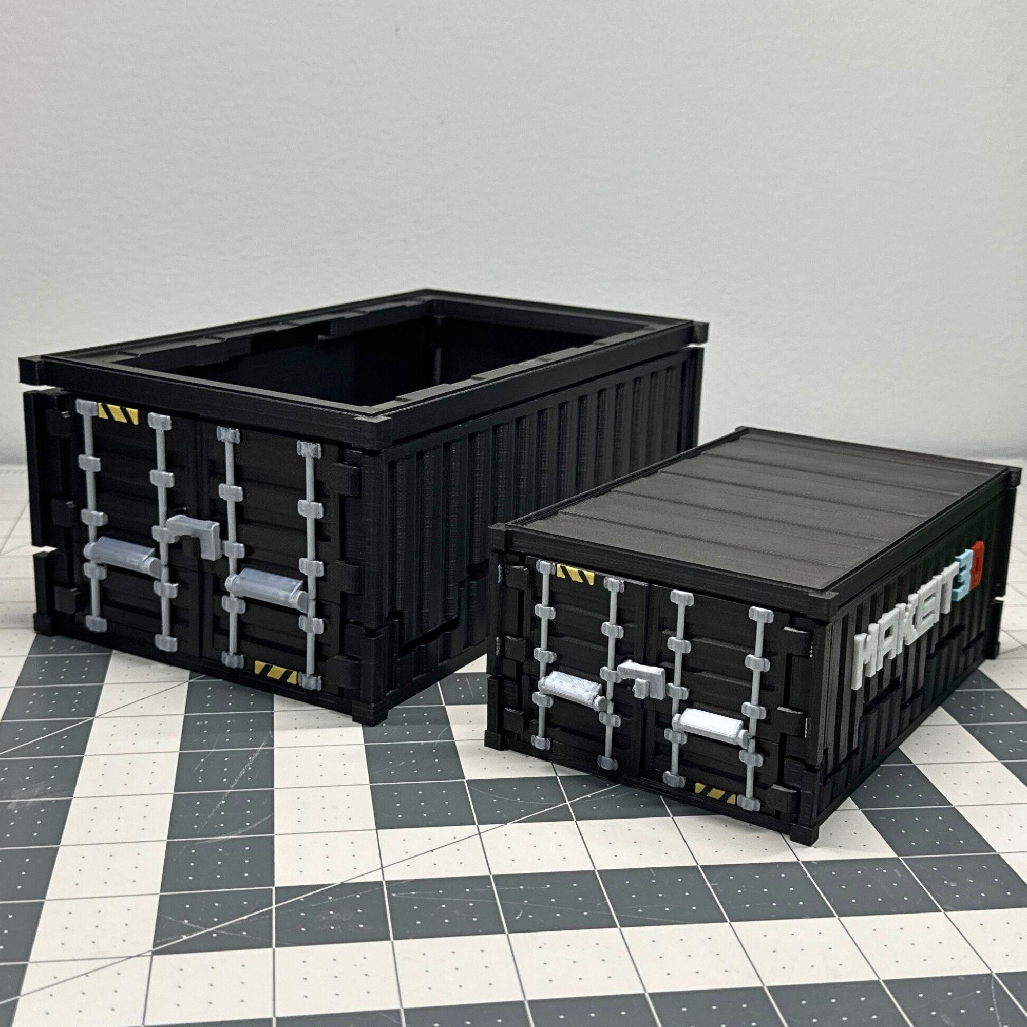 3D Printable Foldable and Stackable Shipping Container STL Files 3d model