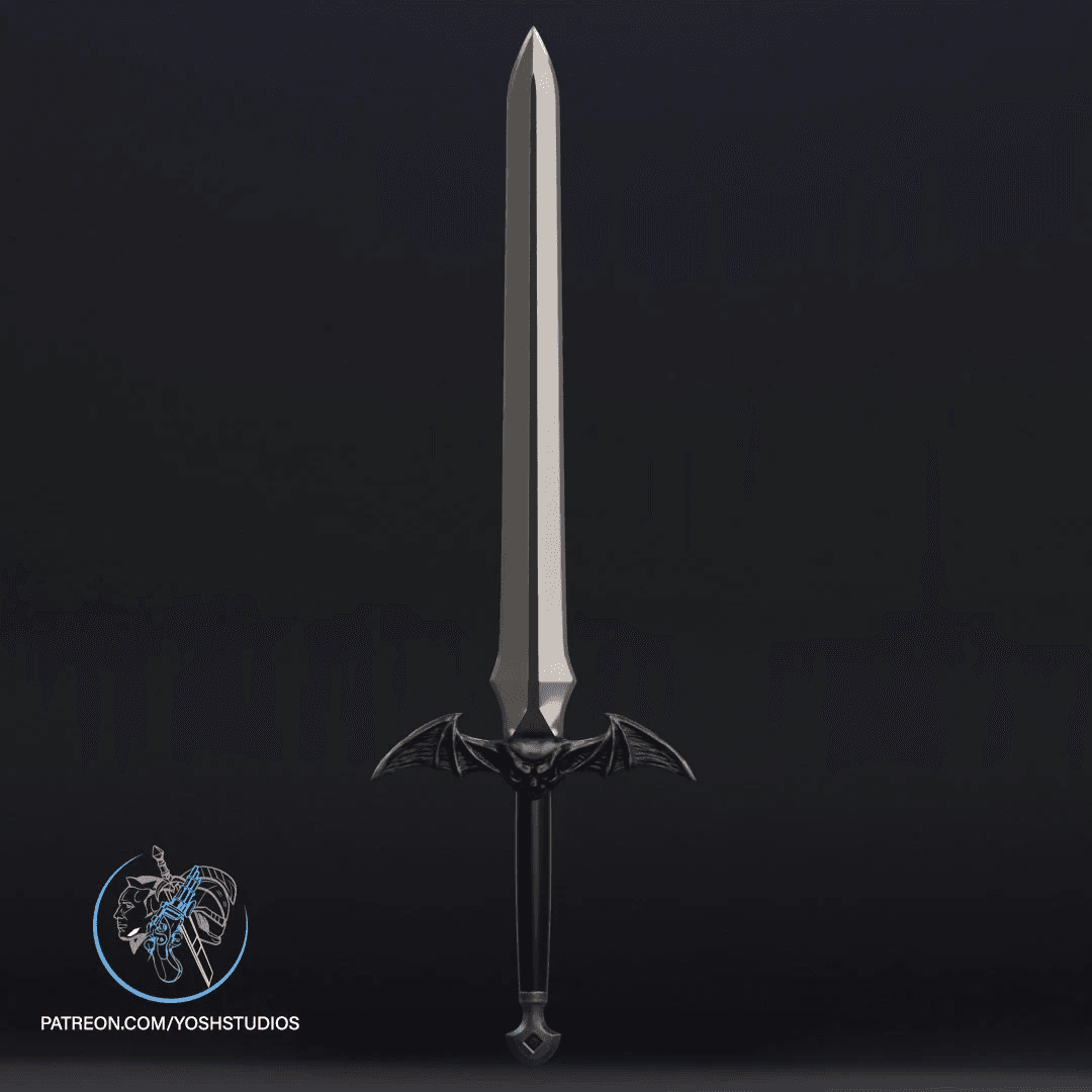 Medieval Vigilante Sword and Shield 3d Print File ST 3d model