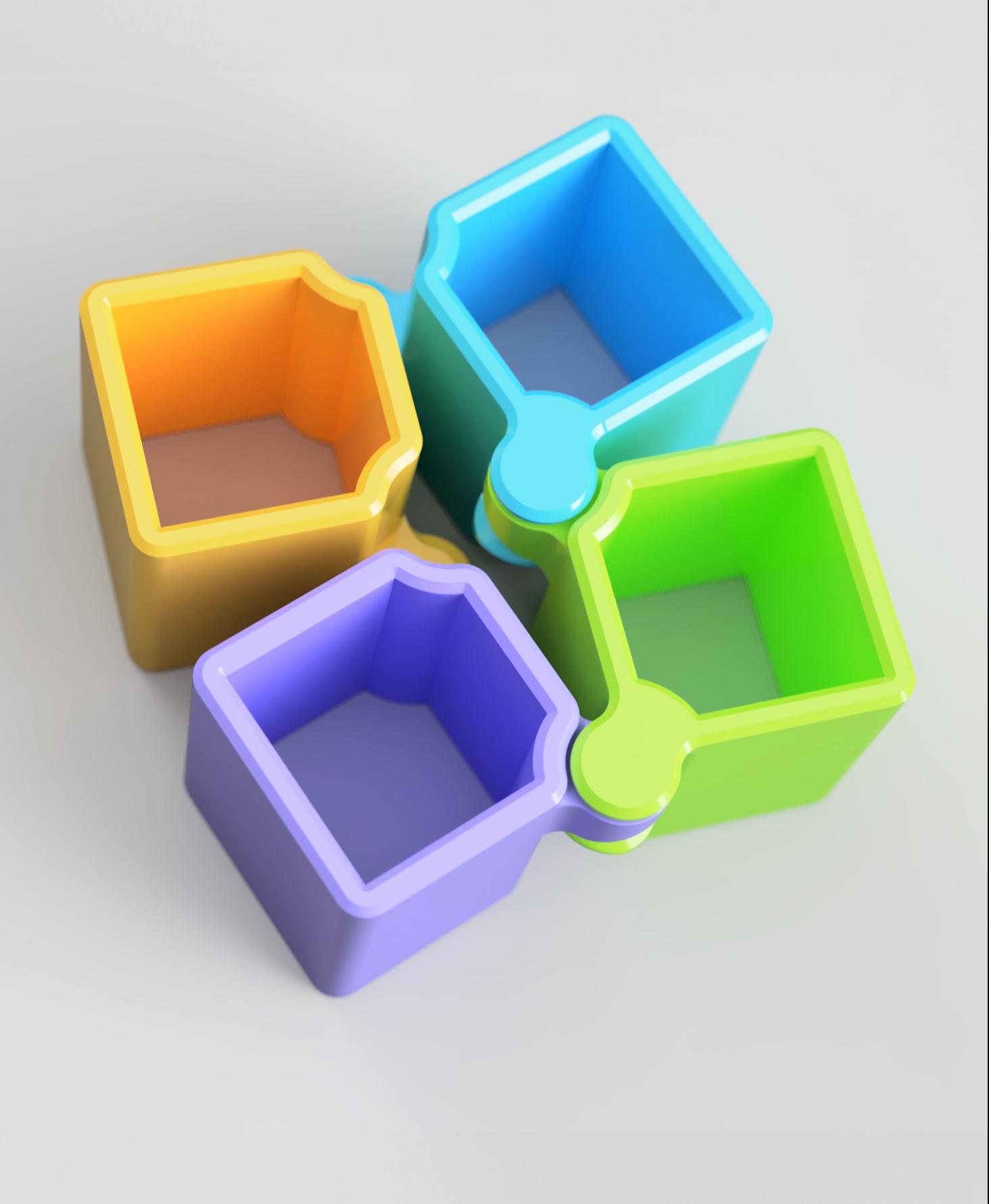 Auxetic Cubes // 18mm 2x2 3d model