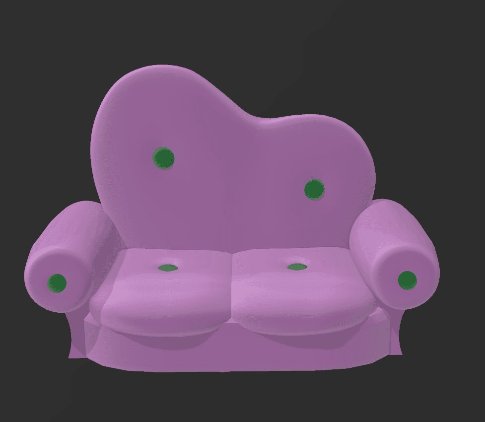 cartoon couch 3d model
