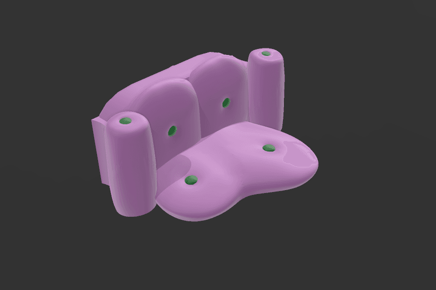 cartoon couch 3d model