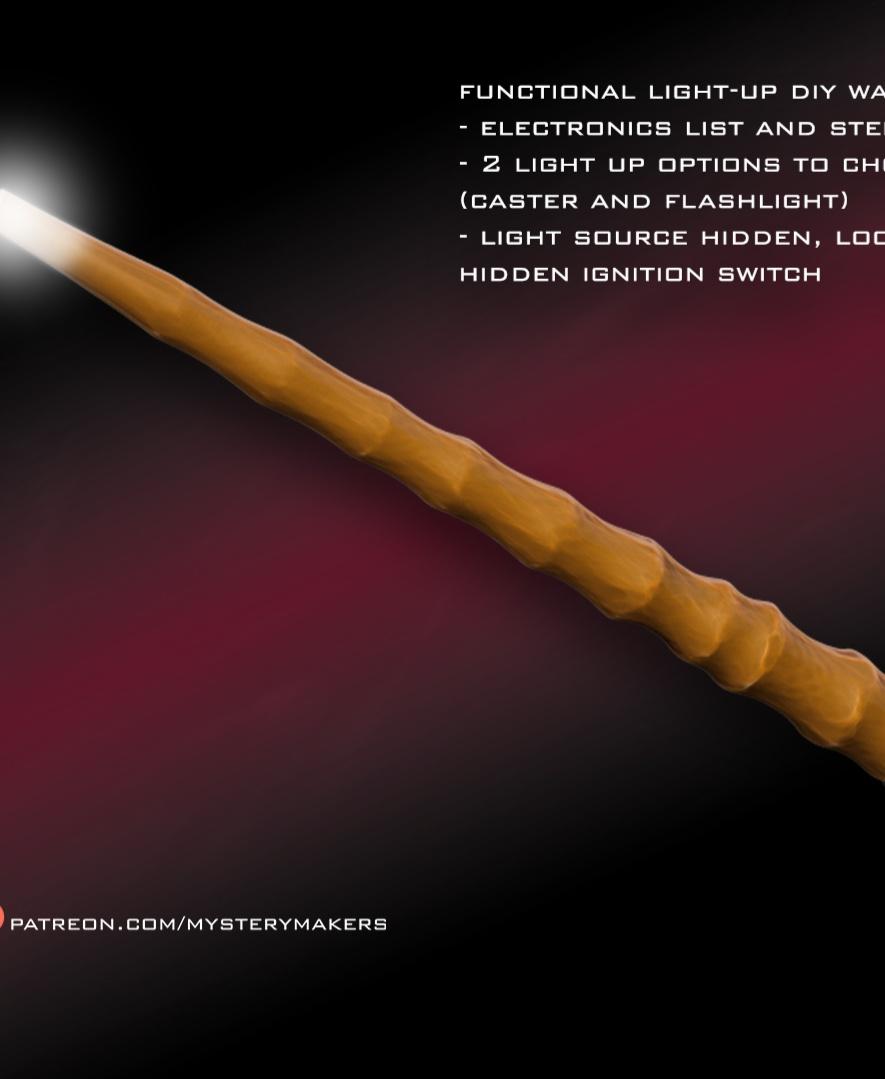 Light up Magic wand (functional) 3d model