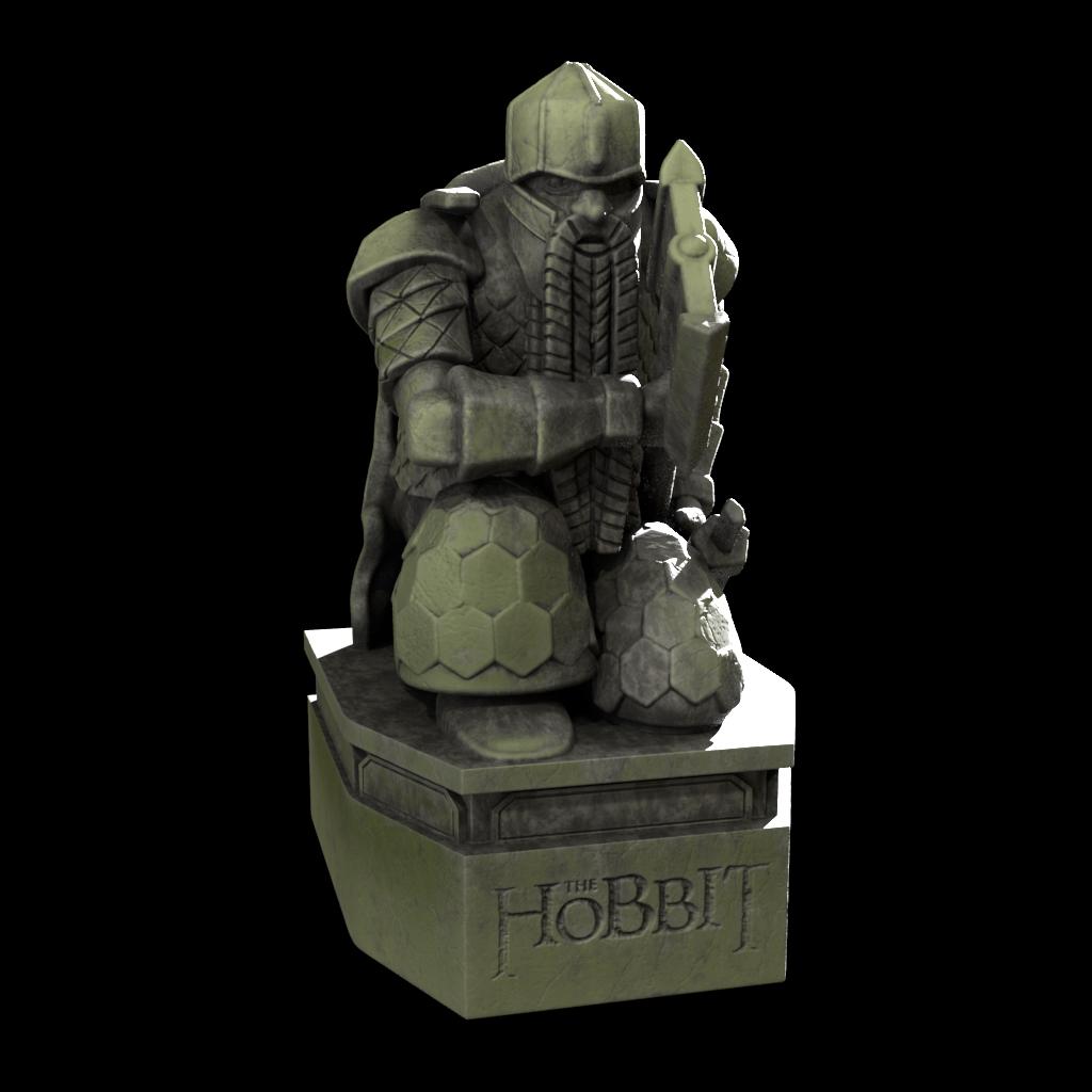 Lonely Mountain Guard Statue 3d model