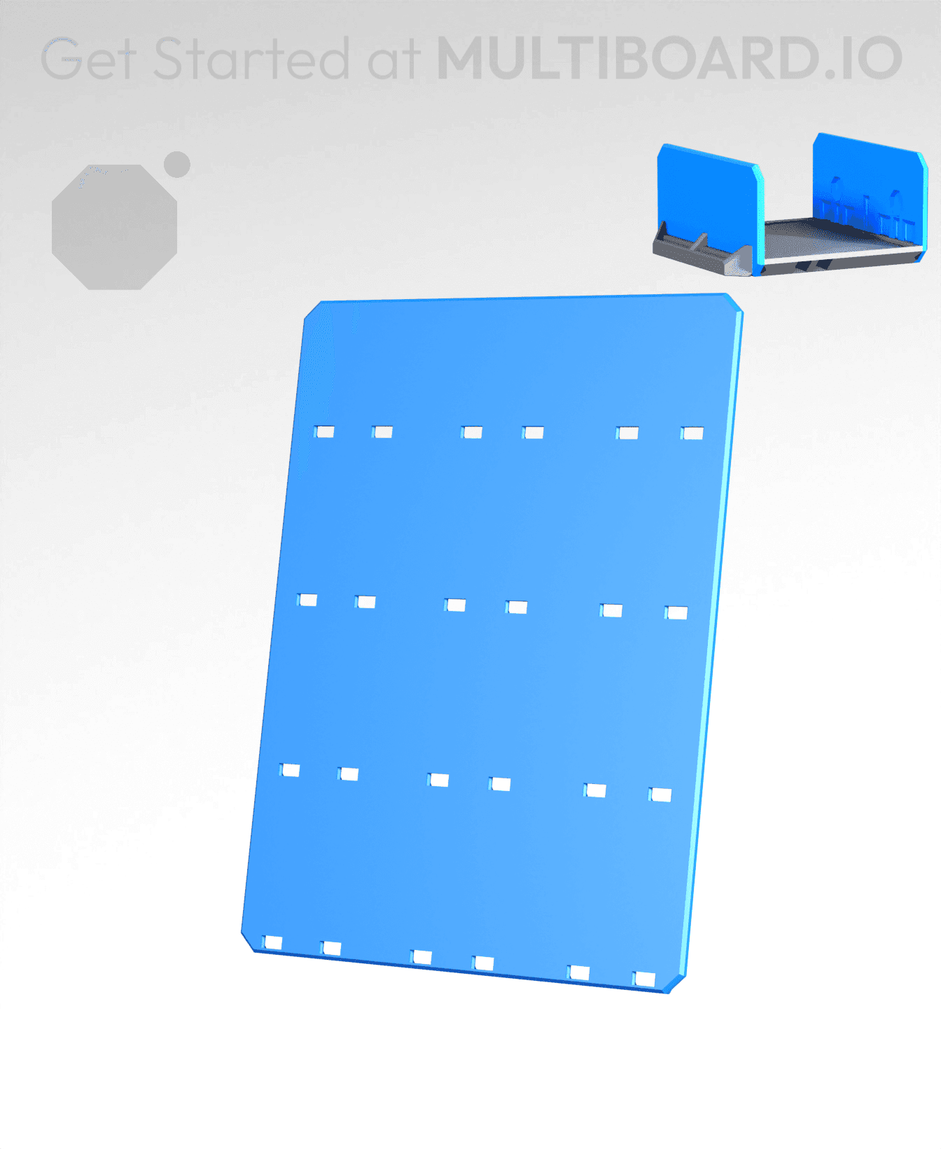 3x4H - Full Holes - Multibin Drawer Faceplate 3d model