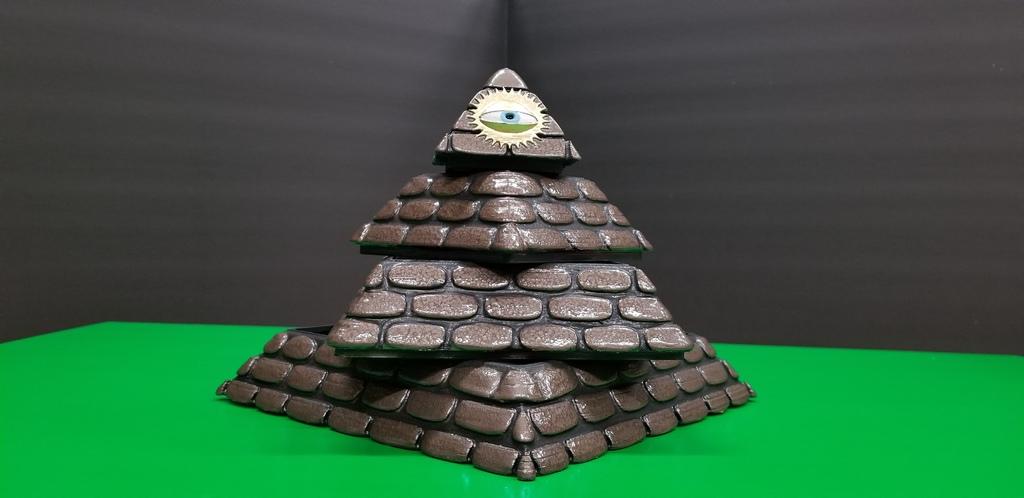 WORN STONE PYRAMID with SECRET COMPARTMENT 3d model