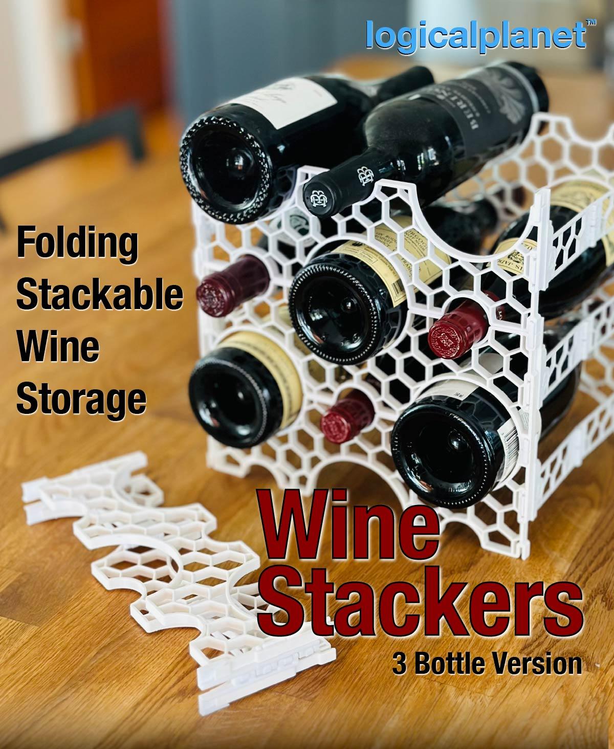 Wine Stackers, 3-Bottle per Layer Version 3d model