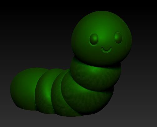 cute caterpillar 3d model
