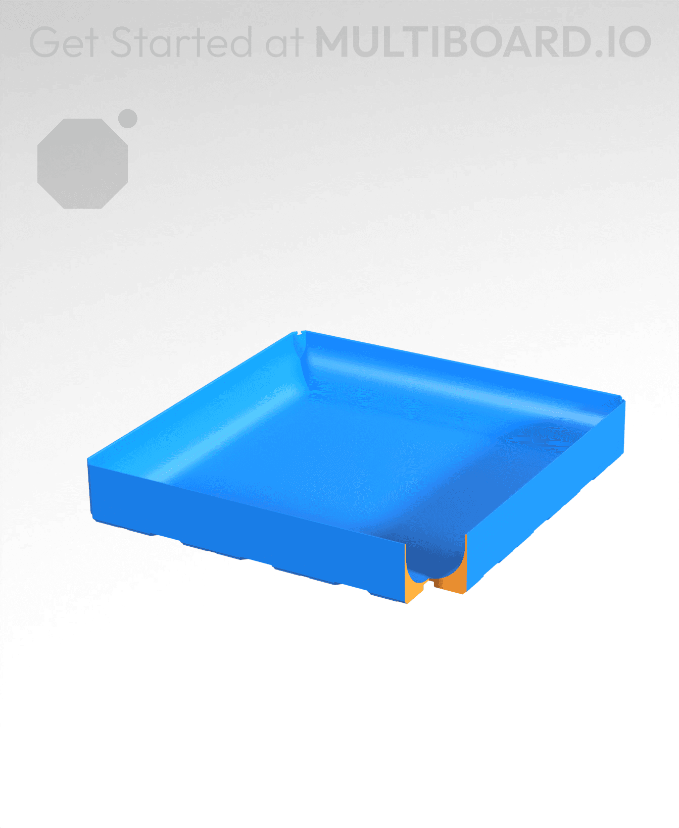 4x4x0.75 - Full Curved Bin - Multibin Insert 3d model